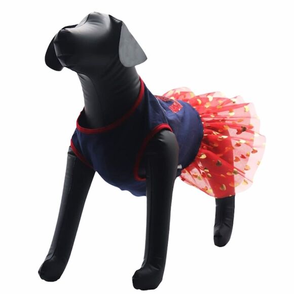 American Kennel Club Love Outfit, Blue, Red, XSmall - Picture 2 of 4